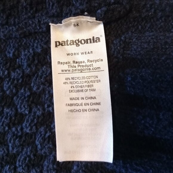 Patagonia Womens Cardigan Sweater Open Front Navy Blue Long Sleeve Cable Knit XS - Picture 11 of 12